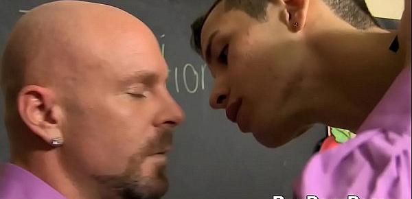  Teacher hitting twinks tight ass from the back as he moans